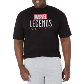 Marvel Büyük ve Uzun Klasik Efsaneler Logolu Üst Kısa Kollu Siyah Erkek T-shirt