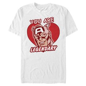 Marvel Büyük ve Uzun Klasik Efsanevi Kalp White Erkek T-shirt