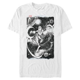 Marvel Büyük ve Uzun Klasik Eskiz White Erkek T-shirt