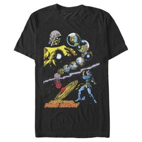 Marvel Büyük ve Uzun Klasik Evren Savaşı Üst Kısa Kollu Siyah Erkek T-shirt