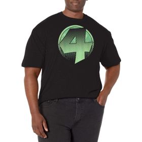 Marvel Büyük ve Uzun Klasik Fantastik Dört Şanslı 4 Üst Kısa Kollu Siyah Erkek T-shirt