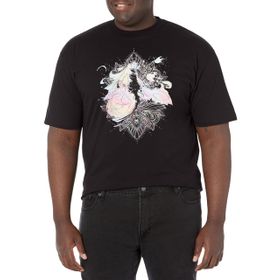 Marvel Büyük ve Uzun Klasik Gökkuşağı Uzaylı Üst Kısa Kollu Siyah Erkek T-shirt