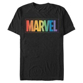 Marvel Büyük ve Uzun Klasik Gökkuşağı Uzaylı Üst Kısa Kollu Siyah Erkek T-shirt
