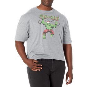 Marvel Büyük ve Uzun Klasik Güverte Hulk Athletic Heather Erkek T-shirt