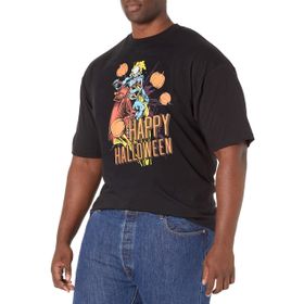 Marvel Büyük ve Uzun Klasik Hayalet Cadılar Bayramı Üst Kısa Kollu Siyah Erkek T-shirt
