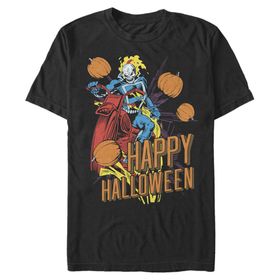 Marvel Büyük ve Uzun Klasik Hayalet Cadılar Bayramı Üst Kısa Kollu Siyah Erkek T-shirt