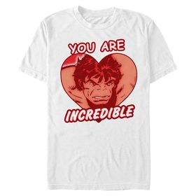 Marvel Büyük ve Uzun Klasik İnanılmaz Kalp White Erkek T-shirt