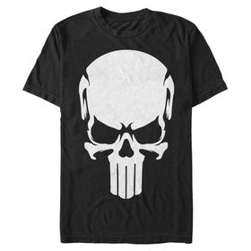 Marvel Büyük ve Uzun Klasik Kafatası Üst Kısa Kollu Siyah Erkek T-shirt