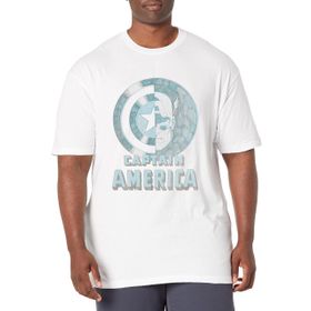 Marvel Büyük ve Uzun Klasik Kalkan Yüz White Erkek T-shirt