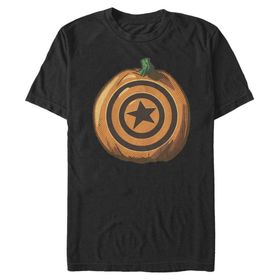 Marvel Büyük ve Uzun Klasik Kaptan Kabak Üst Kısa Kollu Siyah Erkek T-shirt