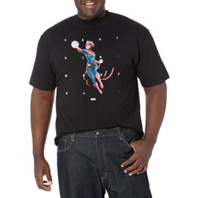 Marvel Büyük ve Uzun Klasik Kaptan Şekilleri Üst Kısa Kollu Siyah Erkek T-shirt