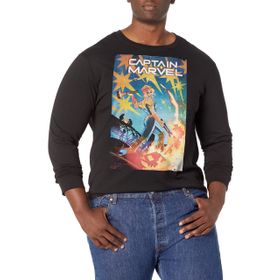 Marvel Büyük ve Uzun Klasik Kaptan Üst Kısa Kollu Siyah Erkek T-shirt