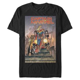 Marvel Büyük ve Uzun Klasik Kaptan Üst Kısa Kollu Siyah Erkek T-shirt