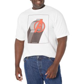 Marvel Büyük ve Uzun Klasik Katmanlı Yenilmezler White Erkek T-shirt