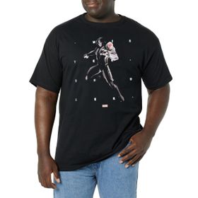 Marvel Büyük ve Uzun Klasik Kış Asker Şekilleri Üst Kısa Kollu Siyah Erkek T-shirt
