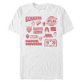 Marvel Büyük ve Uzun Klasik Logo Karışık White Erkek T-shirt