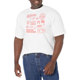 Marvel Büyük ve Uzun Klasik Logo Karışık White Erkek T-shirt