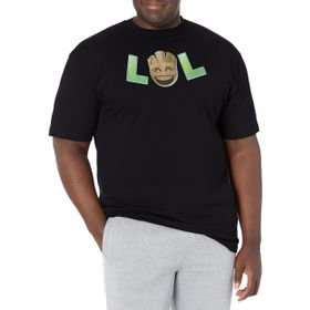 Marvel Büyük ve Uzun Klasik LOL Groot Üst Kısa Kollu Siyah Erkek T-shirt