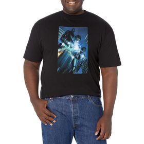 Marvel Büyük ve Uzun Klasik Marve Üst Kısa Kollu Siyah Erkek T-shirt
