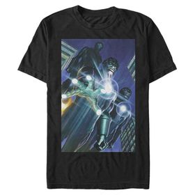 Marvel Büyük ve Uzun Klasik Marve Üst Kısa Kollu Siyah Erkek T-shirt