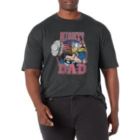 Marvel Büyük ve Uzun Klasik Mighty Dad Siyah Erkek T-shirt