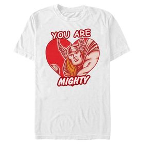 Marvel Büyük ve Uzun Klasik Mighty Heart White Erkek T-shirt