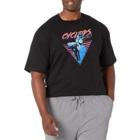 Marvel Büyük ve Uzun Klasik Neon Cyclops Üst Kısa Kollu Siyah Erkek T-shirt