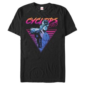 Marvel Büyük ve Uzun Klasik Neon Cyclops Üst Kısa Kollu Siyah Erkek T-shirt