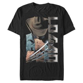Marvel Büyük ve Uzun Klasik Neon Logan Üst Kısa Kollu Siyah Erkek T-shirt