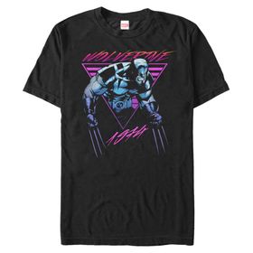 Marvel Büyük ve Uzun Klasik Neon Logan Üst Kısa Kollu Siyah Erkek T-shirt