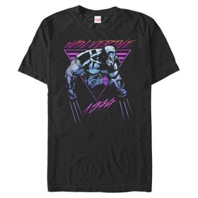 Marvel Büyük ve Uzun Klasik Neon Logan Üst Kısa Kollu Siyah Erkek T-shirt