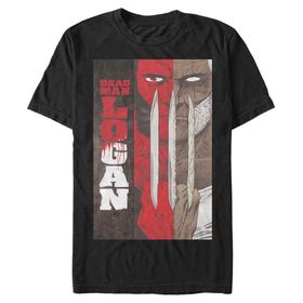 Marvel Büyük ve Uzun Klasik Neon Logan Üst Kısa Kollu Siyah Erkek T-shirt