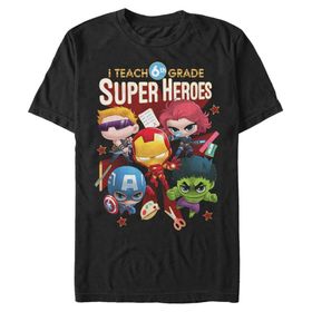 Marvel Büyük ve Uzun Klasik Öğretim 6. Sınıf Üst Kısa Kollu Siyah Erkek T-shirt