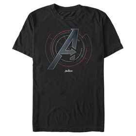 Marvel Büyük ve Uzun Klasik Ölçü Sembolü Üst Kısa Kollu Siyah Erkek T-shirt