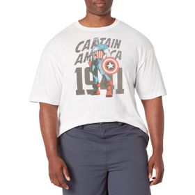 Marvel Büyük ve Uzun Klasik On Yıllar Şapka White Erkek T-shirt