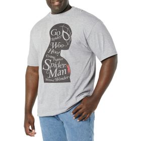 Marvel Büyük ve Uzun Klasik Örümcek Adam Silueti Athletic Heather Erkek T-shirt