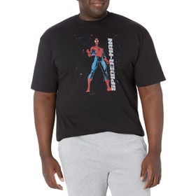 Marvel Büyük ve Uzun Klasik Örümcek Adam Üst Kısa Kollu Siyah Erkek T-shirt