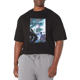 Marvel Büyük ve Uzun Klasik Örümcek Gwen Üst Kısa Kollu Siyah Erkek T-shirt