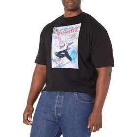 Marvel Büyük ve Uzun Klasik Örümcek Gwen Üst Kısa Kollu Siyah Erkek T-shirt