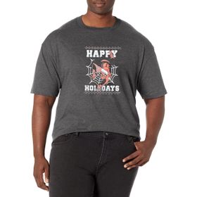Marvel Büyük ve Uzun Klasik Örümcek Tatilleri Charcoal Heather Erkek T-shirt