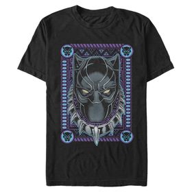 Marvel Büyük ve Uzun Klasik Panter Kartı Üst Kısa Kollu Siyah Erkek T-shirt
