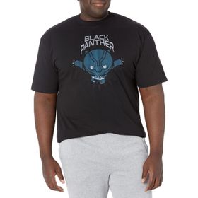 Marvel Büyük ve Uzun Klasik Panter Kawaii Üst Kısa Kollu Siyah Erkek T-shirt