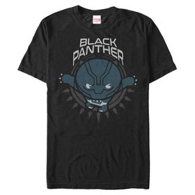 Marvel Büyük ve Uzun Klasik Panter Kawaii Üst Kısa Kollu Siyah Erkek T-shirt
