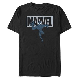 Marvel Büyük ve Uzun Klasik Panter Kostümü Üst Kısa Kollu Siyah Erkek T-shirt