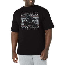Marvel Büyük ve Uzun Klasik Panter Tatil Üst Kısa Kollu Siyah Erkek T-shirt