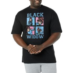Marvel Büyük ve Uzun Klasik Pop Dul Üst Kısa Kollu Siyah Erkek T-shirt