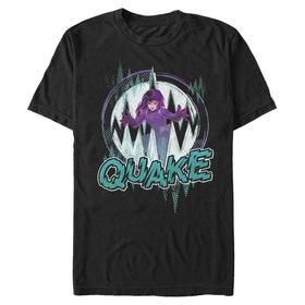 Marvel Büyük ve Uzun Klasik Quake Simgesi Üst Kısa Kollu Siyah Erkek T-shirt