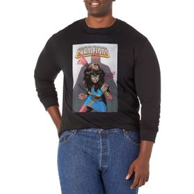 Marvel Büyük ve Uzun Klasik Şampiyonlar Üst Kısa Kollu Siyah Erkek T-shirt
