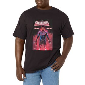 Marvel Büyük ve Uzun Klasik Şampiyonlar Üst Kısa Kollu Siyah Erkek T-shirt