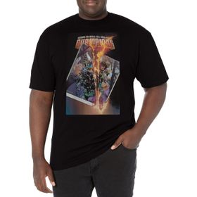 Marvel Büyük ve Uzun Klasik Şampiyonlar Üst Kısa Kollu Siyah Erkek T-shirt